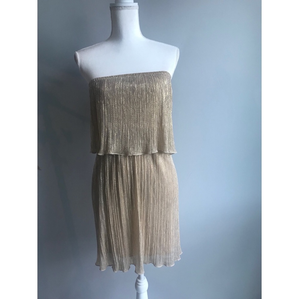 NWOT Francesca’s Cotton Club Golden Dress